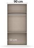rauch Kleiderschrank, Drehtürenschrank COSTA, 2-türig, 2 Spiegeltüren, 2 Schubkästen, Alpinweiß, 91 x 197 x 54 cm Bild 5