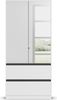 rauch Kleiderschrank, Drehtürenschrank COSTA, 2-türig, 2 Spiegeltüren, 2 Schubkästen, Alpinweiß, 91 x 197 x 54 cm Bild 2
