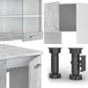 Eckküche R-Line Beton/Weiß 247 x 60 cm , AP Eiche Vicco Bild 5
