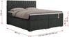 Boxspringbett mit 2 Bettkästen, Matratze und Topper - PERA - 160x200cm - Dunkelgrau Stoff - H3 Bild 5