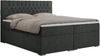 Boxspringbett mit 2 Bettkästen, Matratze und Topper - PERA - 160x200cm - Dunkelgrau Stoff - H3 Bild 3