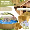 KESSER® PVC Sichtschutzmatte Sichtschutzzaun Balkonverkleidung Windschutz verstärkte Lamellen für Garten Balkon & Terrasse Balkonumrandung inkl Kabelbindern, Abdeckung & Handschuhe 80 x 500 cm, Bambus Bild 5