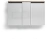 Hängeschuhschrank >Zippo< 8 Böden, weiss hochglanz / Eiche Dekor - 129,7x85x35,1 (BxHxT) Bild 4