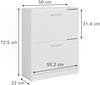 Schuhschrank Gizmo Weiß 59 x 72.5 cm 2 Fächern Vicco Bild 3