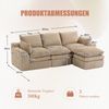 Modulares 3-Sitzer Sofa mit Hocker, B 263 x T 167 x H 85 cm, aus Cord in Khaki Bild 5