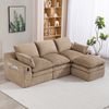 Modulares 3-Sitzer Sofa mit Hocker, B 263 x T 167 x H 85 cm, aus Cord in Khaki Bild 4