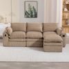 Modulares 3-Sitzer Sofa mit Hocker, B 263 x T 167 x H 85 cm, aus Cord in Khaki Bild 3