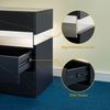 Nachttisch Mit LED-Beleuchtung 3 Schubladen Acryl Platte Spanplatte,Massivholz,Schwarz Bild 4