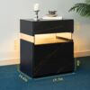 Nachttisch Mit LED-Beleuchtung 3 Schubladen Acryl Platte Spanplatte,Massivholz,Schwarz Bild 5