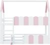 Kinderhochbett 90x200 Hausbett Etagenbett mit Spielbereich Tür Geländer Leiter Holz Jugendbett platzsparend,Rosa & Weiß Bild 5