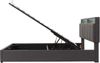 Polsterbett 140x200cm, LED, hydraulisch, Kopfteil versenkbar, Grau Bild 3