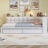 Schlafsofa Weiß 140x200 Ergonomische Rückenlehne Schubladen Stauraum Massivkiefer 150kg Tragkraft Doppelbett Gästebett Bild 2