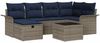 vidaXL Gartensofa-set mit Kissen 7 pcs Grau und Marineblau Poly-Rattan 3358894 Bild 2