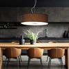 Pendelleuchte, Stahl, Textil braun, Glas, D 45 cm Bild 4