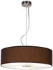 Pendelleuchte, Stahl, Textil braun, Glas, D 45 cm Bild 1