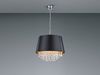 LED Pendelleuchte mit Stoffschirm Schwarz Gold & Kristall, Ø 50cm Bild 3