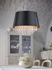 LED Pendelleuchte mit Stoffschirm Schwarz Gold & Kristall, Ø 50cm Bild 5