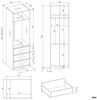 Raumhirsch Furniture Kleiderschrank Kleiderschrank, Garderobensystem, Schranksystem, Garderobe (Maße 60 x 50 x 200 (H) cm, 1 Kleiderstange, 3 Schubladen) Modulschrank, 16 mm Plattenstärke Bild 3