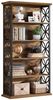 Tribesigns Bücherregal 180cm industrielles Standregal mit 6 Ebenen offene Aufbewahrungsregale, für Büro, Wohnzimmer, Arbeitszimmer, vintagebraun-tintenschwarz Bild 1