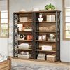 Tribesigns Bücherregal 180cm industrielles Standregal mit 6 Ebenen offene Aufbewahrungsregale, für Büro, Wohnzimmer, Arbeitszimmer, vintagebraun-tintenschwarz Bild 4