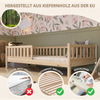 Crazy Pine 'Crazy Basic' Kinderbett mit Rausfallschutz, Skandinavisches Design, Holz, Natur, 80x160 cm, ohne Ausstattung Bild 4