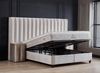 abc bedding Boxspringbett Komfortbett OSCAR mit Samt in Creme Beige, Voll-orthopädisches Schlafsystem inklusive Bettkasten Bild 3