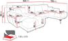 Wohnlandschaft Lonkor U mit Bettkasten und Schlaffunktion (Farbe: Velo 627) Bild 5