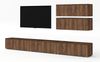 AX LIVING Lowboard TV modern Loriano Wohnwand 300 cm stehend Nussbaum Warmia Bild 4