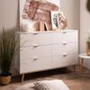 Kommode mit Schubladen, Sideboard, Holz, Schlafzimmerschrank, Weiß, 86,5 x 40 x 120 cm Bild 2