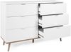 Kommode mit Schubladen, Sideboard, Holz, Schlafzimmerschrank, Weiß, 86,5 x 40 x 120 cm Bild 5