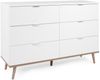 Kommode mit Schubladen, Sideboard, Holz, Schlafzimmerschrank, Weiß, 86,5 x 40 x 120 cm Bild 3