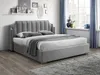 Vente-unique - TEOMIS Bett StoffSamt Grau - B 216 cm x H 122,5 cm x L 204 cm Bild 1