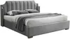 Vente-unique - TEOMIS Bett StoffSamt Grau - B 216 cm x H 122,5 cm x L 204 cm Bild 3