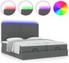 vidaXL Ottoman-Bett mit Matratzen & LEDs Dunkelgrau 160x200 cm Stoff 3314514 Bild 5