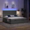 vidaXL Ottoman-Bett mit Matratzen & LEDs Dunkelgrau 160x200 cm Stoff 3314514 Bild 3