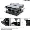 Couchtisch 80x80x45 cm in Schwarz mit Hochglanz, Glasplatte, hydraulischer Hebefunktion, LED und 2 Schubladen Bild 5