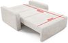 Sofa Juno II 135x85 cm 2-Sitzer, Schlafsofa mit Schlaffunktion und Bettkasten, Kissen inklusive - Curio 70 Bild 5