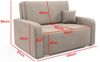 Sofa Juno II 135x85 cm 2-Sitzer, Schlafsofa mit Schlaffunktion und Bettkasten, Kissen inklusive - Curio 70 Bild 4