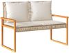 vidaXL Gartenbank mit Kissen Beige Poly Rattan Akazienholz 365863 Bild 2