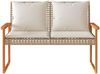 vidaXL Gartenbank mit Kissen Beige Poly Rattan Akazienholz 365863 Bild 4