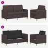 vidaXL Sofa Set mit Stauraum 2 pcs Dunkelbraun Polyester 3429180 Bild 4