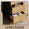 WLIVE Sideboard Kommode, Breite 80 cm, Sideboard mit 3 Schubladen & 1 Tür, (Packung, leise Schienen, viel Stauraum), Soft-Close-Funktion, Anrichte für Wohnzimmer & Flur, Schwarz+Eiche Bild 3
