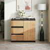 WLIVE Sideboard Kommode, Breite 80 cm, Sideboard mit 3 Schubladen & 1 Tür, (Packung, leise Schienen, viel Stauraum), Soft-Close-Funktion, Anrichte für Wohnzimmer & Flur, Schwarz+Eiche Bild 2