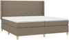 vidaXL Boxspringbett mit Matratze & LED Stoff Taupe 200x200 cm, Härtegrad: H2 [3138745] Bild 4