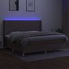 vidaXL Boxspringbett mit Matratze & LED Stoff Taupe 200x200 cm, Härtegrad: H2 [3138745] Bild 3