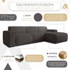 AX LIVING Couch Sofa L Form Didim mini Grau 310 cm breit, stilvoll R Bild 5