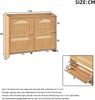 120 x 24 x 90 cm Modern Schuhschrank Schuhregal, mit 8 Fächern, mit 2 Haken,Kann in Fluren, Türen, Wohnzimmern und Büros aufgestellt werden,MDF, Schranktüren aus Korbgeflecht,Naturholzfarbe Bild 4