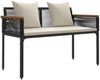 vidaXL Gartenmöbel Set mit Kissen Schwarz und Cremeweiß Poly-Rattan 42025226 Bild 5