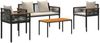 vidaXL Gartenmöbel Set mit Kissen Schwarz und Cremeweiß Poly-Rattan 42025226 Bild 2