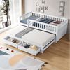 Flieks Kinderbett, Holzbett Daybett 90x200cm mit Ausziehbett 90x190cm und 2 Schubladen Bild 5